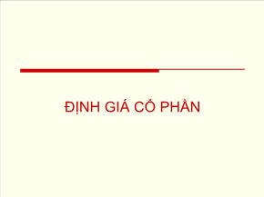 Định giá cổ phần