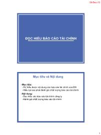 Đọc hiểu Báo cáo tài chính