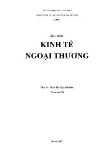 Giáo trình: Kinh tế ngoại thương