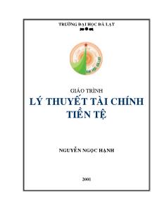 Giáo trình lý thuyết tài chính tiền tệ