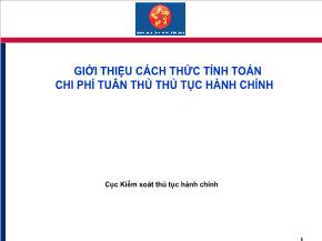 Giới thiệu cách thức tính toán chi phí tuân thủ thủ tục hành chính