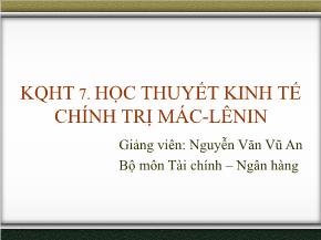 Học thuyết kinh tế chính trị mác - Lênin