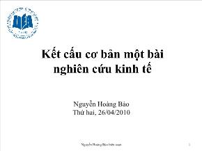 Kết cấu cơ bản một bài nghiên cứu kinh tế