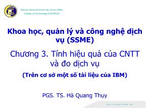 Khoa học, quản lý và công nghệ dịch vụ (ssme) - Chương 3: Tính hiệu quả của công nghệ thông tin và đo dịch vụ