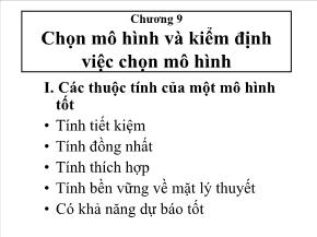 Kinh tế học - Chương 9: Chọn mô hình và kiểm định việc chọn mô hình