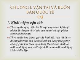 Kinh tế học - Chương I: Vận tải và buôn bán quốc tế