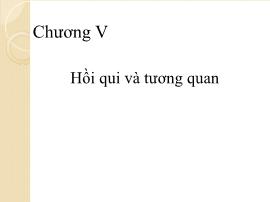 Kinh tế lượng - Chương V: Hồi qui và tương quan