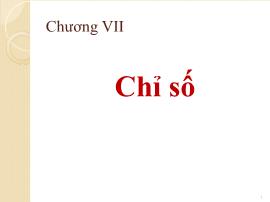 Kinh tế lượng - Chương VII: Chỉ số