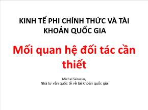 Kinh tế phi chính thức và tài khoản quốc gia mối quan hệ đối tác cần thiết