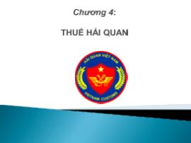 Kinh tế vĩ mô - Chương 4: Thuế hải quan