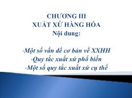 Kinh tế vĩ mô - Chương III: Xuất xứ hàng hóa