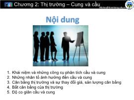 Kinh tế vĩ mô I - Chương 2: Thị trường – Cung và cầu