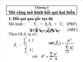 Kinh tế vĩ mô I - Chương 3: Mở rộng mô hình hồi qui hai biến