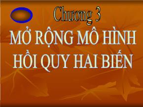 Kinh tế vĩ mô I - Chương 3: Mở rộng mô hình hồi quy hai biến