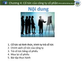 Kinh tế vĩ mô I - Chương 4: Cổ tức của công ty cổ phần