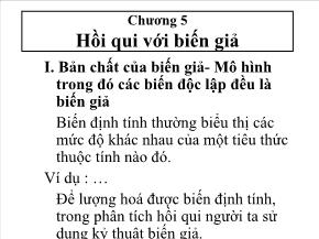 Kinh tế vĩ mô I - Chương 5: Hồi qui với biến giả