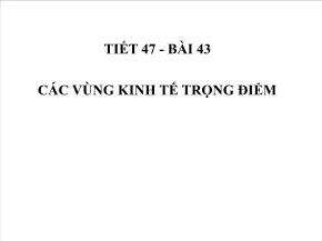 Kinh tế vĩ mô - Tiết 47 - Bài 43: Các vùng kinh tế trọng điểm