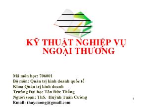 Kỹ thuật nghiệp vụ ngoại thương