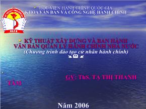 Kỹ thuật xây dựng và ban hành văn bản quản lý hành chính nhà nước