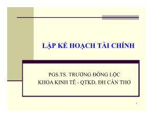 Lập kế hoạch tài chính