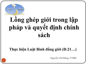 Lồng ghép giới trong lập pháp và quyết định chính sách