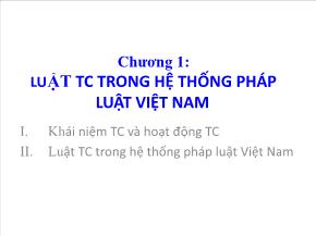 Luật học - Chương 1 luật tài chính trong hệ thống pháp luật Việt Nam