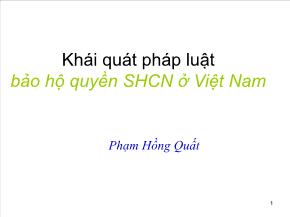 Luật học - Khái quát pháp luật bảo hộ quyền sở hữu công nghiệp ở Việt Nam