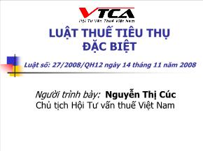 Luật thuế tiêu thụ đặc biệt