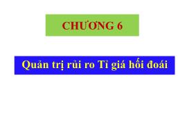 Lý thuyết tài chính tiền tệ - Chương 6: Quản trị rủi ro tỉ giá hối đoái