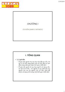 Lý thuyết tài chính tiền tệ - Chương I: Lãi đơn (simple interest)