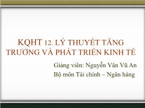 Lý thuyết tăng trưởng và phát triển kinh tế