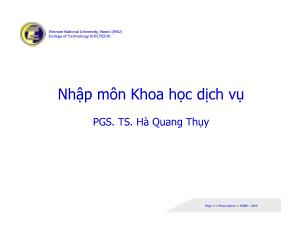 Nhập môn Khoa học dịch vụ