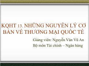 Những nguyên lý cơ bản về thương mại quốc tế