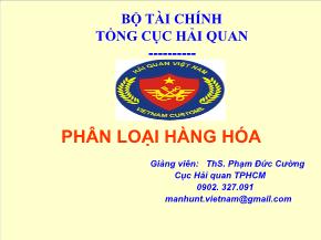 Phân loại hàng hóa