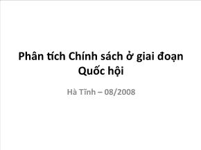 Phân tích chính sách ở giai đoạn quốc hội