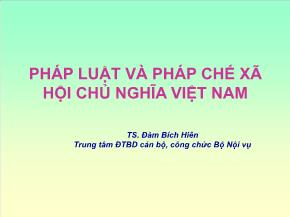 Pháp luật và pháp chế xã hội chủ nghĩa Việt Nam