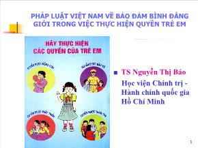 Pháp luật Việt Nam về bảo đảm bình đẳng giới trong việc thực hiện quyền trẻ em
