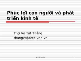 Phúc lợi con người và phát triển kinh tế