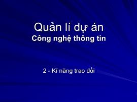 Quản lí dự án Công nghệ thông tin