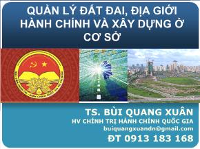 Quản lý đất đai, địa giới hành chính và xây dựng ở cơ sở