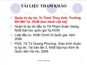 Quản trị dự án - Chương 1: Tổng quan về quản trị dự án