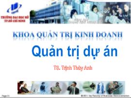 Quản trị dự án - Chương 2: Lựa chọn dự án