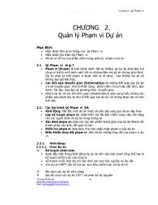 Quản trị dự án - Chương 2: Quản lý phạm vi dự án