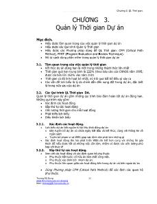 Quản trị dự án - Chương 3: Quản lý thời gian dự án