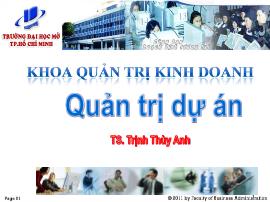 Quản trị dự án - Chương 5: Lập tiến độ dự án