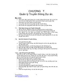 Quản trị dự án - Chương 7: Quản lý truyền thông dự án