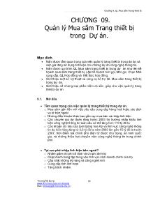 Quản trị dự án - Chương 9: Quản lý mua sắm trang thiết bị trong dự án