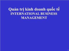 Quản trị kinh doanh quốc tế