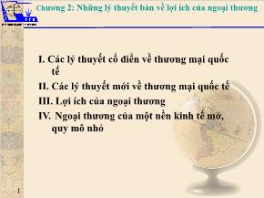 Quản trị kinh tế học - Chương 2: Những lý thuyết bàn về lợi ích của ngoại thương