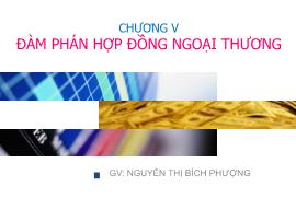 Quản trị kinh tế học - Chương V: Đàm phán hợp đồng ngoại thương